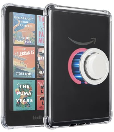 CoBak Magnetic Clear Case for 7 Kindle Paperwhite 12th 2024 and Colorsoft - Compatible with iPhone MagSafe, for PopSockets Grips, for Belkin/Anker Wireless Charging Pads and Magnetic Stand， Raspberry