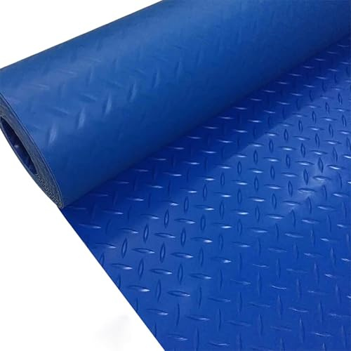 Gummimattenrolle, Gummi-Bodenmatte, strapazierfähig, rutschfest, Bodenschutzrolle für Garage, Werkstatt, Transporter,Blau,1.2x10m