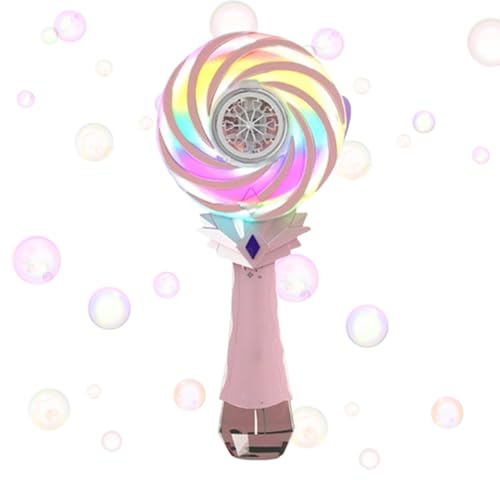 Uitseld Electric Bubble Wand - Bubble Wand Toy,Rechargeable Windmill Lollipop Changing Lights Beach Game for Birthday Classroom Carnival Wedding Play Outdoor Easter