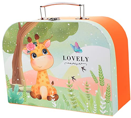 DOITOOL Tragbarer Mini-Koffer, Geschenkaufbewahrung für robuste, leichte Pappe, Organizer für Schreibwaren, Fotos und Gegenstände, Drop-Design für Jungen, 25.50X18.50X10.00cm, Verspieltes