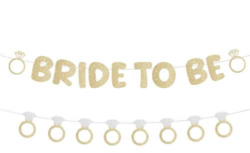 Bride To Be Girlande,Goldener Glitzer Bride To Be Banner Deko,ZuküNftige Braut Banner Hochzeitsdekorationen für Verlobungsfeiern,Hochzeiten,Brautfeste,Bridal Shower,Hochzeitsdusch,Hen Party Deko