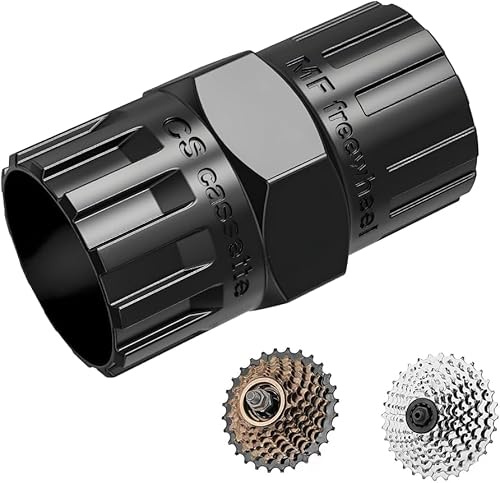 Zodazoqa 1Pcs Sprocket Puller 2 in 1 Bicycle Cassette Tool, Bicycle Cassette Tool Removal of Freewheel Tools with 12 Teeth, Steel Sprocket Puller Compatible with Shimano, SRAM, Sun Race, Sun Tour