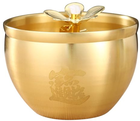 Ekoama Handgefertigte Kupfer-Öllampe, Ghee-Lampenhalter, buddhistische Butterlampen-Halter, Schreibtisch-Ornament, Altäre, Heimdekorationen