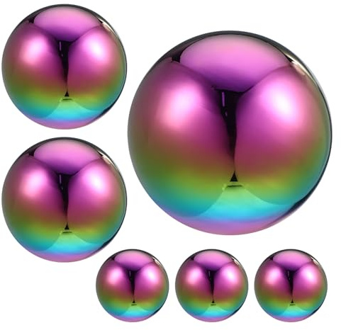 TIDTALEO Edelstahl Spiegelkugel 6 Stück Hochglanzpoliert Weihnachten Feier | Leichtes Hohlkugel Design, Reflektierende Optik, als Fotorequisite, Chic und Schön für Außenbereiche