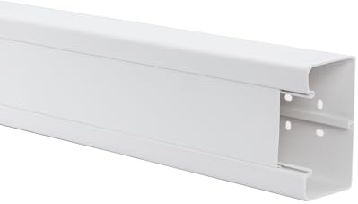 KOMIB Hochwertige KK13070RW Kabelkanal 130 x 70 x 2000 mm Weiß (reinweiß) Elektroinstallation Brüstungskanal Kabelabdeckung Kabelmanagement PVC / (130 x 70mm) (6M - 3 x 2m)