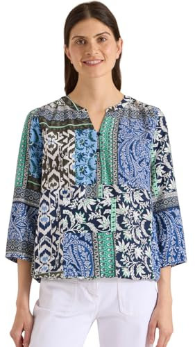 Cecil Damen 3/4-Arm Bluse mit Patchwork-Print