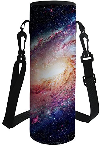 Housse Hugs Idea pour gourde - Isotherme isolée au néoprène - Avec bandoulière L galaxy