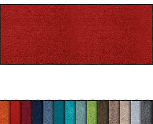 Erwin Müller Fußmatte Mainz, Schmutzfangmatte, Sauberlaufmatte uni rot Größe 75x150 cm - rutschfest, pflegeleicht, für Fußbodenheizung geeignet (weitere Farben, Größen)