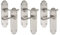 Designer Levers - Brora Round Top Design Lever Door Handle - 3 Pairs - Satin Nickel - Latch Door Handle - Interior Use