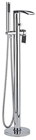 Milano Razor Modern Freestanding Bath Shower Mixer Tap Hand Shower Handset - Chrome