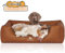 Knuffelwuff Orthopädisches Hundebett Chesapeake aus Laser gestepptem marmoriertem Kunstleder XXL 120 x 85cm Rusty - Abnehmbarer Bezug - leicht zu reinigen - für große, mittelgroße und kleine Hunde