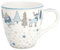GreenGate - Tasse, Kindertasse, Weihnachtstasse - Forrest - Pale Blue - Steingut - 8 x 8 x 11 cm