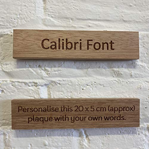 Cutncraft Designs Personalised wooden plaque/sign bespoke childs bedroom door/custom text - Calibri Font (20x5 cm / 8x2 inch)