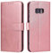 LOLFZ Handyhülle für Samsung Galaxy S8, Premium Dünne Schutzhülle mit Kartenfach Standfunktion Magnetische Klapphülle PU Leder Stoßfest Handytasche für Galaxy S8 - Rosegold