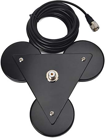 UAYESOK Heavy Duty Magnethalterung SO239 LKW-Mobilfunkantennensockel W/5M (16.4ft) PL-259 RG58 Koaxialkabel für HF/VHF/UHF CB Mobile FM Transceiver