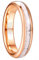 GALANI 4mm Roségold Ring Damen Herren Eheringe aus Wolframcarbid mit Weißem Marmor Ringe für Hochzeit Verlobung Versprechen Größe 49.3(15.7)