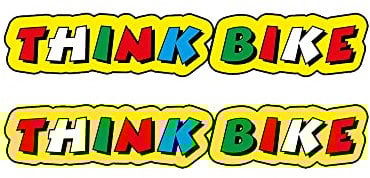 NA 2PCs Rossi Style Think Bike Funny Vinyl Sticker Decal for Car Truck Window Bumper 20cm