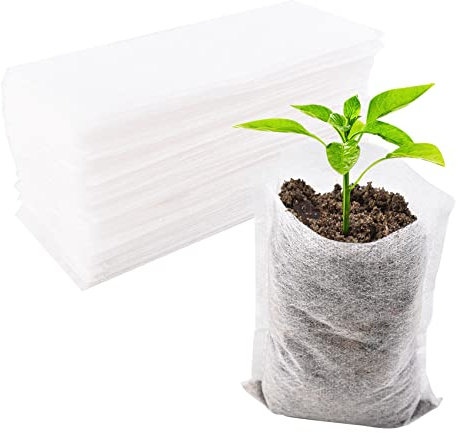 Cuayaes 100 Pcs Plant Grow Bags, Non-woven Seedling Pots Fabric Plant Pots, Garden Supplies for Vegetables Flowers Seed Growth (12x15 cm)