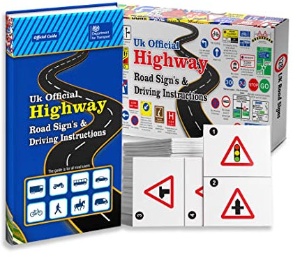 Highway Code 2025 UK - Theory Test Book With 128 Flash Cards, Road Signs, DVLA Learner Driver Guide - Driving Test Gifts for 17th Birthday
