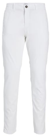 Jack & Jones JPSTMARCO JJBOWIE Noos Pantalon Chino, Blanc, 33W x 32L Homme