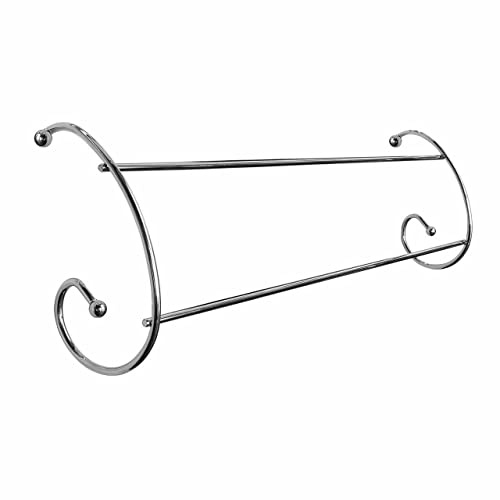 Q&H 2 Bar Radiator Clothes Airer Metal 1M Space Laundry Rack - Chrome 50cm Indoor Drying Towel Hanger 2 Washing Lines Laundry Holder - Strong Curved Shape Hanging Mounted Rail Household Dryer (1)
