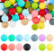 DICOSMETIC 75 Stück 15 Farben Runde Silikon Perle Lose Silikon Perlen 15mm Macaron Farbperlen Runde DIY Perlen Für Bastelschmuck DIY Herstellung, Bohrung: 2 mm