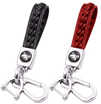 2 pièces Porte-clés en cuir véritable, Porte-clés de voiture, Accessoire de Porte-clés de Voiture, porte-clés pour hommes et femmes, Accessoires de voiture