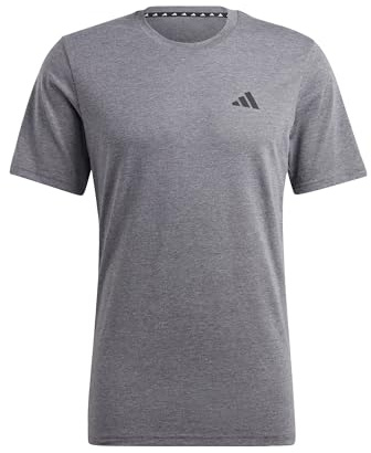 adidas Men's Train Essentials Feelready Training Tee, Dark Grey Heather/White/Black, XL