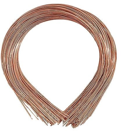 Harilla 50Pcs Plain Metal Headbands for Crafts Headband Frame Hair Clasps 1.2mm Width Hair Hoop Bulk Hair Band Blank Headbands Thin Wire Hairband, Copper