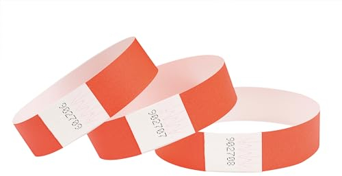 CINTAPUNTO - Einlassbändchen Papier - Eintrittsbänder 1000 Stück - Einlassbänder - Festival Armbänder - Party Bändchen Einlass Eintritt - eintrittsbändchen - Bänder Club - wristband - Neon Red