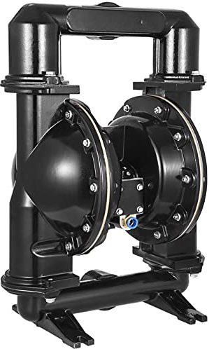 VEVOR Pompa pneumatica a doppia membrana, ingresso uscita 2 pollici, corpo in lega di alluminio, 158,4 GPM120 PSI, pompa di trasferimento a membrana per petrolio, diesel, olio