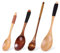 Lot de 4 cuillères en bois japonaises multifonctionnelles, cuillères à café, cuillères à épices, cuillères à soupe, cuillères à miel, couverts respectueux de l'environnement en bois naturel