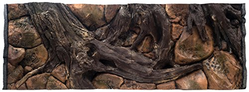 WYSKONT Aquarium Rückwand 3D Zakynthos - Aquarium Hintergrund - Aquarium Zubehoer - Hintergrund - Aquarium Deko - 146x54 cm zweiteilig für Aquarium 150x60 cm - braune Farbe - Aquarium Groß