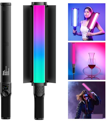 ULANZI Handheld Light Wand, 40W RGB LED Video Light for Photography 2500-10000k, 3400mAh Rechargeable Light Stick for Video Shooting