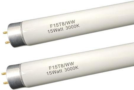 18 inch F15T8/WW Fluorescent Light Bulb 15watt F15T8-KB Warm White Replacement Tube,3000K Soft White T8 Linear Lamp for Kitchen and Bath