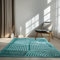 In & Outdoor Teppich Barcelona Wetterfest Balkon Boho Wohnzimmer Küche Skandinavisch Muster Einfarbig 3D Effekt Modern türkis Kreise Welle 200x280 cm