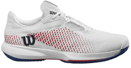 Wilson Herren KAOS Swift 1.5 Clay Tennis Shoe, White/Deja Vu Blue Red, 44 EU