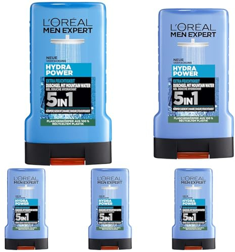 L'Oréal Men Expert XXL 5in1 Duschgel und Shampoo für Männer, Duschbad zur Reinigung von Körper, Haar und Gesicht, Herren Körperpflege für langanhaltende Frische mit Karbon, Pure Carbon, 1 x 250 ml