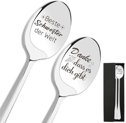 Lot de 2 cuillères à café gravées