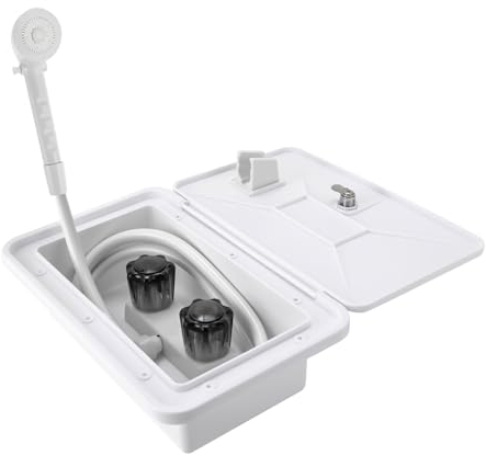Douche à fermeture éclair, douche extérieure, pour camping-car, douche de camping, douche de camping avec serrure et clés, tuyau de 1,5 m