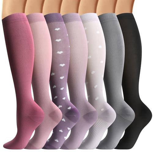Odtmger Kompressionssocken (7 Paar) für Frauen und Männer, Durchblutung 20-30 mmhg Kniestrümpfe sind die beste Unterstützung