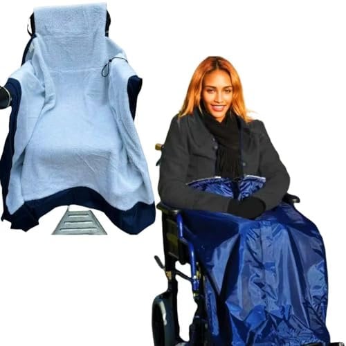 Fonakei Fleece-gefütterte Rollstuhl-Decken für Erwachsene, decke für rollstuhl, wasserdicht, wärmend, Rollstuhlzubehör, blau, Unterkörper, warme Decken für ältere Menschen.