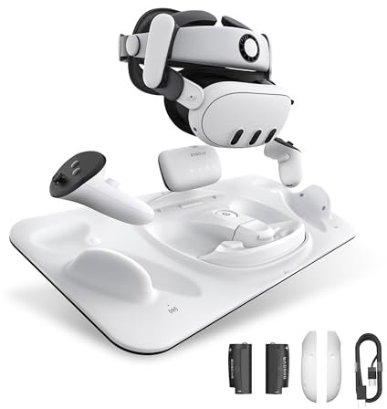 BOBOVR D3 Charging Dock for Meta Quest 3, VR Charging Stand Dock Accessories,Wireless Charging for Controller, B100 Fast Charging (Without Charger)