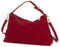 DONNAIN Lederhandtasche Damen Echtleder, Handtasche Damen Leder, Premium Wildleder Tasche aus Halbmondform, Umhängetasche Leder, Wildleder Handtasche mit verstellbarem Riemen, Rot