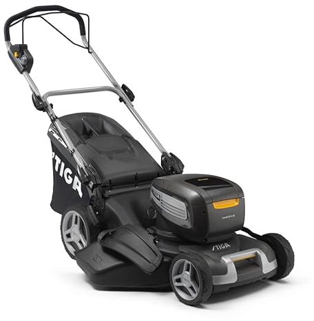 STIGA Tagliaerba Elettrico Combi 50 V AE Kit, Motore 2,2 kW, Batterie 48V 7,5 Ah Incluse, Copertura 900 m², Tastierino Intuitivo, 6 Velocità, Sistema 4 in 1, Kit Completo