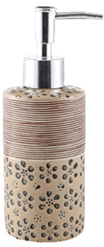SBCGFY 9,5 Unzen/280 ml Seifenspender Druck Keramik-Flüssigkeitsspender mit Metallpumpe Vintage gebürstet Nachfüllbare Lotionflaschen Verwenden Sie eine Pumpflasche(1 Packung)