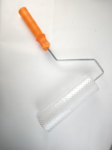 VKE Kit de Herramientas de Autonivelación de Cemento, Rodillo de Púas 11 mm, Zapatos con Pinchos para Cesped 30 mm, Rascador de Acero Inoxidable (Solo un Rodillo de Puas de 9 Pulgadas)