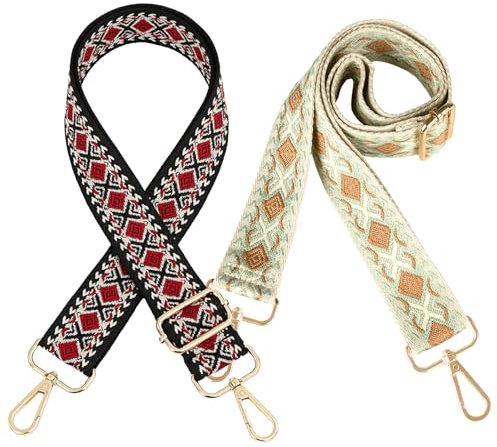 SNONESIY 2 Stück Taschengurt Taschengurte Zum Wechseln Schultergurt für Taschen Gurt für Umhängetasche Taschenbreite 3,8 cm Verstellbar von 75–130 cm Geeignet für Umhängetaschen und Handtaschen