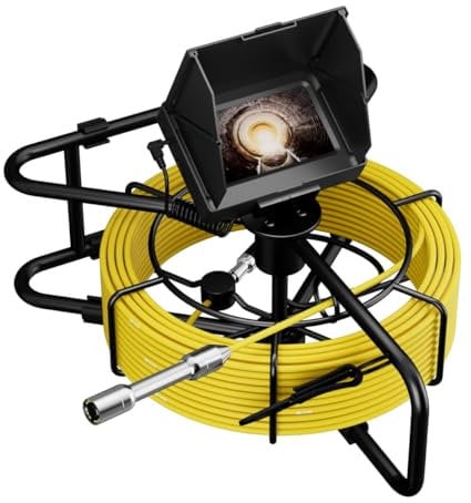 ESANHAO Telecamera ispezione tubi 20 metri con DVR Telecamera per Ispezione Tubi Fognature, 12 Luci Led Regolabili, Scheda da 16GB inclusa (22mm)