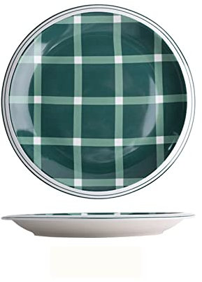 ETZRYSYB Piatti piani Piatto in gres porcellanato Creativo Desktop Dinner Set Piatti e Piatti Vintage Pizzo Bistecca Piatto Casa Cucina Stoviglie